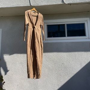 Jens pirate booty brown gauze Lagerfeld dress with gauze belt